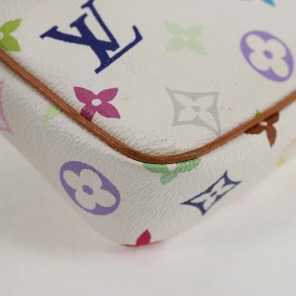 LOUIS VUITTON Multicolor Pochette Accessoires Pouch White M92649 Auth 128866V - Picture 9 of 15
